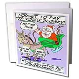 Rich Diesslins Cartoon Days of Christmas TCDC - Ira Monroe - Santa and Mule Deer - Greeting Cards-6 Greeting Cards with envelopes