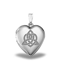 Sterling Silver " Sisters Love " Celtic Heart Locket 3/4 inch x 3/4 inch