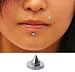 Unisex Single Magnetic Spike Stud with 24k White Gold Plated Backing Magnet (Spike Length: 5mm and Width: 4mm) Silver 316L Stainless Steel - No Piercing Required (Ideal for Chin, Monroe, Earring, Labret etc.) Supplied in Gift Bag