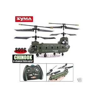 Syma S026 Micro Chinook 3 Channel Indoor Ready to Fly RC Remote Control Cargo Transport Helicopter 3 Channel Indoor Ready to Fly RC Remote Control Cargo Transport Helicopter