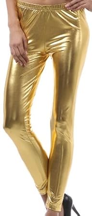 gold liquid leggings