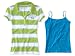 Aeropostale Womens; Juniors Aero NY Stripe Jersey Polo Coordinated with Aero's Solid Basic Cami; Camisole - Size (Xsmall, Lime)