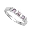 Sterling Silver Baby Ring with Amethyst CZ - 2mm Band Width - 3mm Face Height - Sizes: 1-4 Sterling Silver Baby Ring with Amethyst CZ - 2mm Band Width - 3mm Face Height - Sizes: 1-4