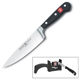 Wusthof Classic 6" Chef's Knife with Bonus 2-Stage Sharpener, 1604
