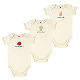 Touched By Nature Organic Short Sleeved Bodysuit 3-Pack, Tomato, 6-9 Months