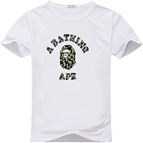 Hernandey Men's TpIss Bape All Green Camo Cotton Tee XXL White