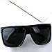 Asherangel Classic Retro Fashion Large Square Flat Top Aviator Sunglasses Black