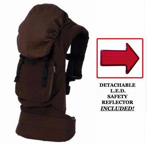 Ergo Baby BC9ODCK Organic Dark Chocolate Baby Carrier with Kona Lining And LED Safety Reflector Light