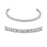 Diamond Bracelet - Channel/Bezel 18k White Gold Tennis Bracelet