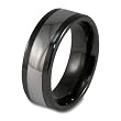 Black Ceramic Ring with Tungsten Carbide Inlay (8.0mm) - Sizes 8 - 13