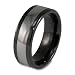 Black Ceramic Ring with Tungsten Carbide Inlay (8.0 mm) - Sizes 8-13