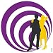 007 People (Purple) By Puntoos. ART PRINT ON CANVAS with 1 1/2 inch deep bars. Size: 12 x 12 Inches