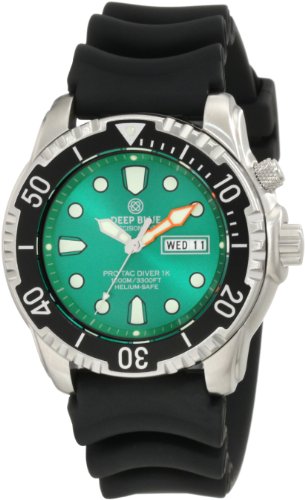 Deep Blue Men's PTDVRGREEN 1000m Diver Watch On Sale