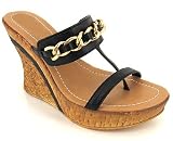 CHAIN T-STRAP WEDGE
