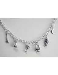 Wicca Bracelet in Sterling Silver Featuring 6 Charms