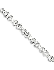 Genuine .925 Sterling Silver Diamond Fashion Bracelet 12 Grams . 100% Satisfaction Guaranteed.