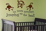 No More Monkeys Jumping On The Bed Kids Nursery Room Wall Graphics Decal