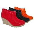 STIEFELETTE MIT KEILABSATZ IN WILDLEDER OPTIK DAMEN STIEFELETTE IN VERSCHIEDENEN FARBEN DAMENSCHUH