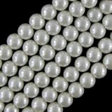 Glass Pearls Czech 6mm Round Snow White Q.100 thumbnail