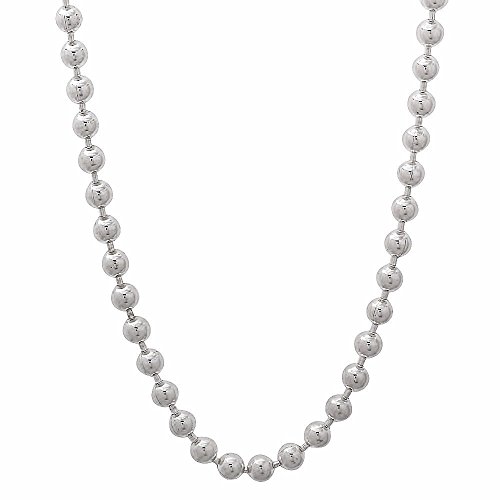 3mm Solid 925 Sterling Silver Military Ball Chain Necklace