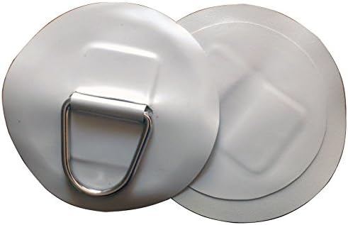 2 PCS Inflatable Boat Stainless Steel D-Ring Light Gray PVC Patch fits for 10'2" INFLATABLE BOAT