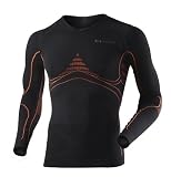 X-Bionic I 20093 Eacc Maillot sports d'hiver homme, manches longues Noir/Orange Taille S/M