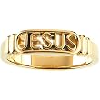 14K Yellow Gold 'In The Name of Jesus' Man's Ring