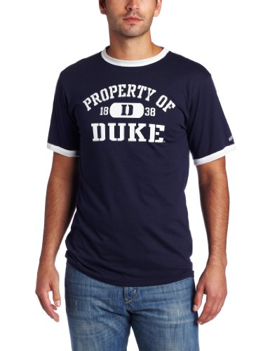NCAA Mens Duke Blue Devils Ringer T-Shirt (Navy, X-Large)