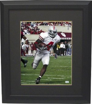Santonio Holmes Autographed/Hand Signed Ohio State Buckeyes 16X20 Photo Custom Framed