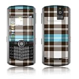 Turquoise Plaid Design VERTICAL CAMERA Original Pearl 8110/ Pearl 8100 Cell Phone Protective Skin Decal Sticker