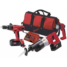 Buy Milwaukee 0920-23 18 Volt Li-ion Hammer Drill, Reciprocating Saw and Flashlight 3 Piece... 