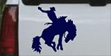 Rodeo Bronco Western Car Window Wall Laptop Decal Sticker -- Navy 8in X 7.5in