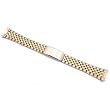 Two Tone Link Watchband & Deployment Buckle Watch Band
