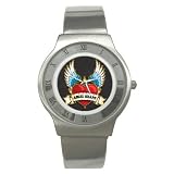 Stainless Steel Watch of Flaming Winged Heart says Angel Heart