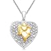 18k Gold Plated Sterling Silver Diamond-Accented Heart with Angel Pendant Necklace (0.02 cttw, I-J Color, I3 Clarity), 18" 18k Gold Plated Sterling Silver Diamond-Accented Heart with Angel Pendant Necklace (0.02 cttw, I-J Color, I3 Clarity), 18"
