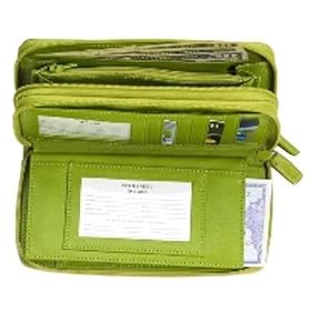 Buy Budd Leather Distressed Leather Double Zipper Organizer Wallet by Budd Leather