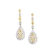 14k Two-Tone Gold & Diamond Teardrop Earrings (0.40ctw)