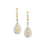 14k Two-Tone Gold & Diamond Teardrop Earrings (0.40ctw)