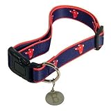 Boston Red Sox Dog Puppy Pet Collar Medium / Large 16-26 Inch Neck Officially Licensed MLB Baseball