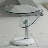 Fu-Nicha - Meuble Select - Table d'appoint Typhoon - Verre et Chrome - Blanc