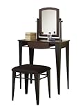 Poundex Vanity Set with Stool, Espresso
