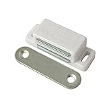 SODIAL(R)キャビネット ドア ハードウェア ホワイトベース 長さ1.8" 単一の磁気キャッチ