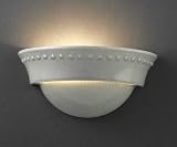Justice Design 1020-CKC, Ambiance Ceramic Wall Sconce Lighting, 1 Light, 100 Total Watts, White