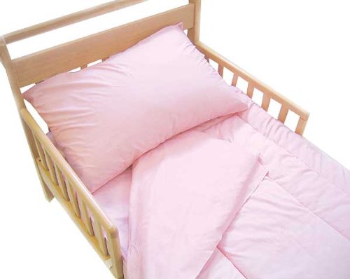 4 Piece Toddler Bedding Set - Pink Stars & Solid