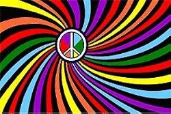 NEW 3x5 Rainbow Swirl Peace Flag 3 x 5 Gay Pride Banner