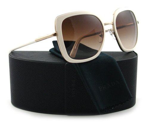 Prada Women's 59m Ivory Ivory Frame Brown Gradient Lens Stainless Steel Sunglasses
