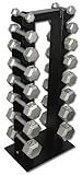 Hex Dumbbell 8 Pairs 3-25LB 198LB and Rack