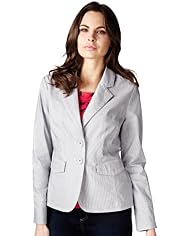 Per Una Cotton Rich Striped Blazer