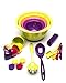 Zak Designs Confetti 4-piece Plastic Mixing Bowl Set, Kiwi, Red & Turquoise