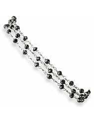 7 Carat Black Diamond Briolette Bracelet 7.5 Inches
